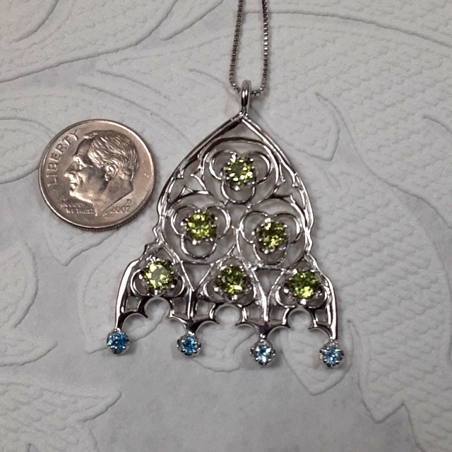 925 Genuine Untreated Peridot And Blue Topaz. Unique.